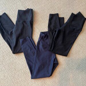 ALO Yoga Leggings Bundle - 3 Pairs - Womens XS - Black/Navy Blue